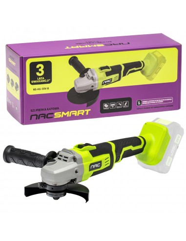 Akumulatorowa szlifierka kątowa 125 mm NAC SMART NS-AG-20V-B, Body bez baterii 5905842532038