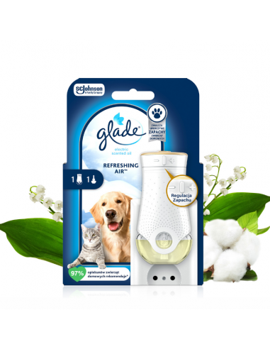 Elektryczny odświeżacz powietrza z wkładem niwelującym przykre zapachy Glade PETS Refreshing Air 5000204381405