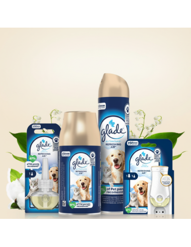 Elektryczny odświeżacz powietrza z wkładem niwelującym przykre zapachy Glade PETS Refreshing Air 5000204381405 6