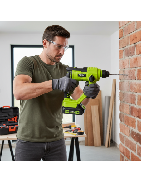 Mocna młotowiertarka NAC SMART NS-RH-20V-B z akumulatorem 2 Ah i szybką ładowarką 5905842532069 12