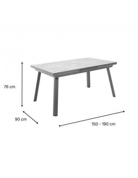Aluminiowy stół rozkładany do ogrodu grafitowy 150/190cm Grenada Meven  9