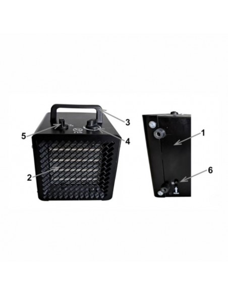 Nagrzewnica elektryczna z grzałką PTC NAC HE-3K-P-BG 3000W 5905842520707 6