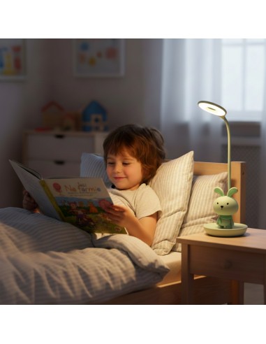 Elastyczna lampka nocna / biurkowa Zielony Króliczek  5