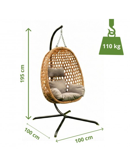 Naturalny fotel wiszący Aura Meven  11