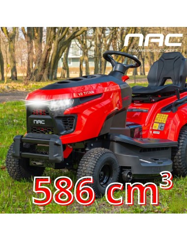 Mocny traktorek ogrodowy z szerokością koszenia 107 cm i silnikiem Loncin 586 cm3 NAC TR107-586L2-RH-NO V2 TITAN  5
