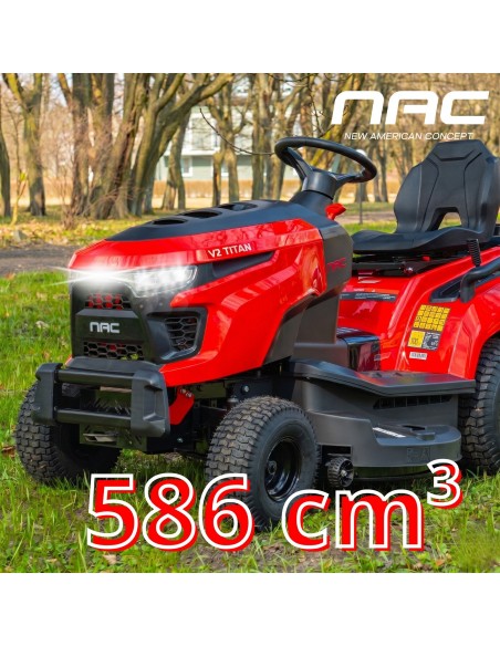 Mocny traktorek ogrodowy z szerokością koszenia 107 cm i silnikiem Loncin 586 cm3 NAC TR107-586L2-RH-NO V2 TITAN  5
