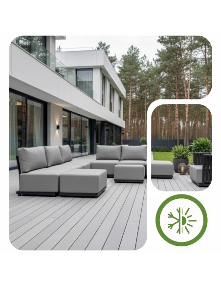 Modułowe meble ogrodowe z aluminium Gijon: Narożnik + Fotel + Stolik  8