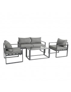 Funkcjonalny i stylowy zestaw mebli ogrodowych z aluminium dla 4-5 osób VASTO MEVEN szary  2