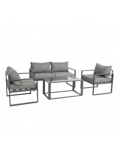 Funkcjonalny i stylowy zestaw mebli ogrodowych z aluminium dla 4-5 osób VASTO MEVEN szary 