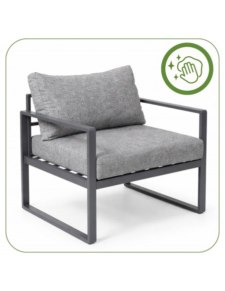 Funkcjonalny i stylowy zestaw mebli ogrodowych z aluminium dla 4-5 osób VASTO MEVEN szary  8