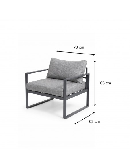 Funkcjonalny i stylowy zestaw mebli ogrodowych z aluminium dla 4-5 osób VASTO MEVEN szary  11