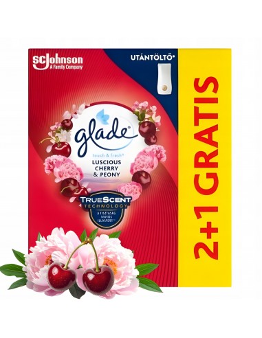 Kwiatowy odświeżacz powietrza Glade Touch & Fresh Fresh Luscious Cherry & Peony 3x 10 ml 