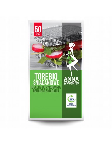 Papierowe torebki śniadaniowe Anna Zaradna 22 cm x 12 cm 50 szt. 