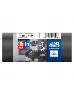 Supermocne worki na śmieci zmieszane 35L Anna Zaradna 15 szt.  2