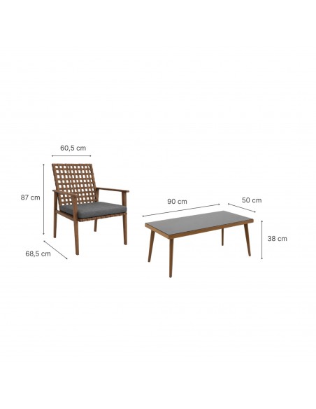 Elegancki zestaw mebli ogrodowych tarasowych  z plecionką i aluminiowym stelażem Trapani MEVEN, 4 osoby  13