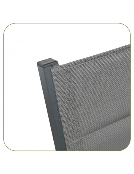 Zestaw grafitowych krzeseł do ogrodu na balkon taras z aluminium 2 szt.  9