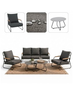Elegancki zestaw wypoczynkowy dla 5 osób Palermo Meven: Sofa + 2x Fotel + 2x Stolik 