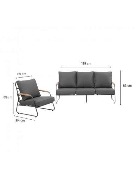 Elegancki zestaw wypoczynkowy dla 5 osób Palermo Meven: Sofa + 2x Fotel + 2x Stolik  8