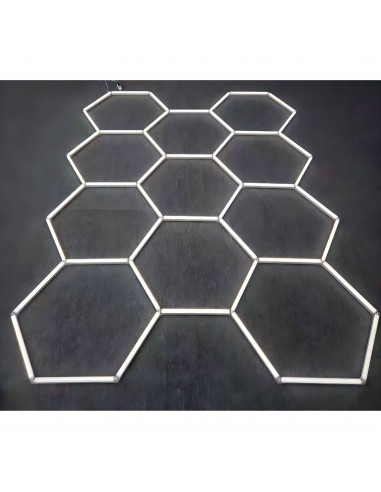Modułowe oświetlenie sufitowe LED HEXAGON warsztatowe garażowe biurowe NAC-A0007H11 235x326 cm, 6000 K  2