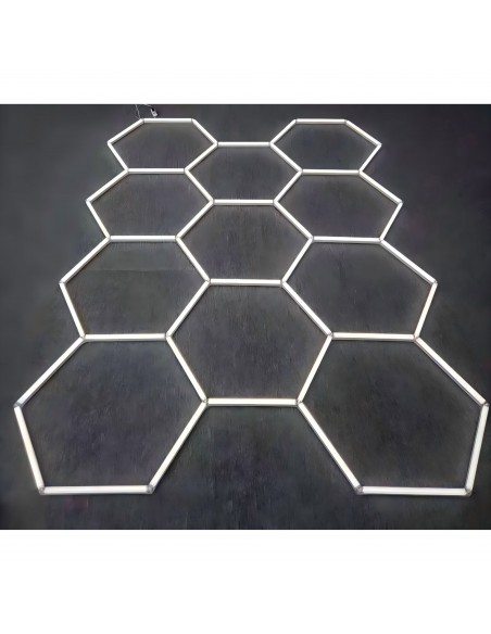 Modułowe oświetlenie sufitowe LED HEXAGON warsztatowe garażowe biurowe NAC-A0007H11 235x326 cm, 6000 K  2