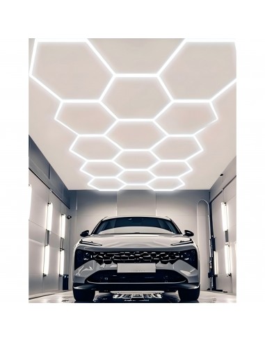 Modułowe oświetlenie sufitowe LED HEXAGON warsztatowe garażowe biurowe NAC-A0007H14 235x408 cm, 6000 K  2