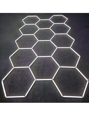Modułowe oświetlenie sufitowe LED HEXAGON warsztatowe garażowe biurowe NAC-A0007H14 235x408 cm, 6000 K  3