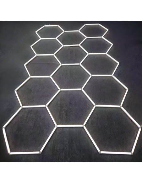 Modułowe oświetlenie sufitowe LED HEXAGON warsztatowe garażowe biurowe NAC-A0007H14 235x408 cm, 6000 K  3