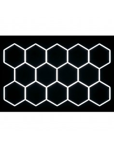 Modułowe oświetlenie sufitowe LED HEXAGON warsztatowe garażowe biurowe NAC-A0007H14 235x408 cm, 6000 K 
