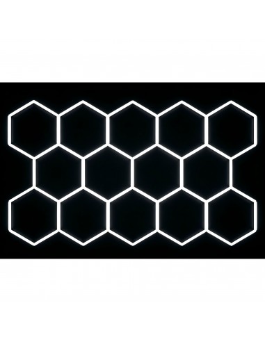 Modułowe oświetlenie sufitowe LED HEXAGON warsztatowe garażowe biurowe NAC-A0007H14 235x408 cm, 6000 K 