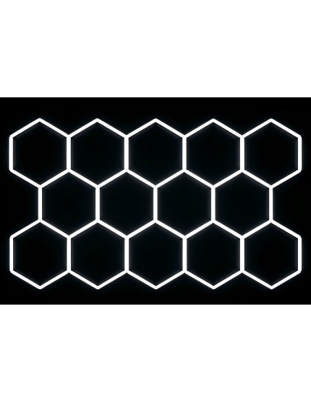 Modułowe oświetlenie sufitowe LED HEXAGON warsztatowe garażowe biurowe NAC-A0007H14 235x408 cm, 6000 K 