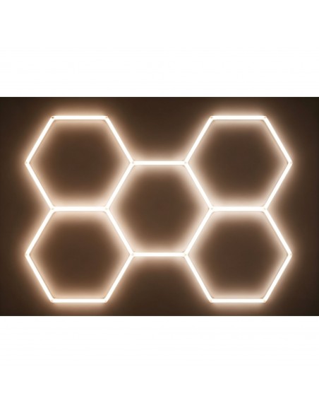 Modułowe oświetlenie sufitowe LED HEXAGON warsztatowe garażowe biurowe NAC-A0007H5 1628×2315 mm, 4000 K 