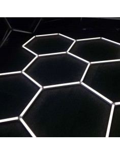 Modułowe oświetlenie sufitowe LED HEXAGON warsztatowe garażowe biurowe NAC-A0007H8 245x235cm, 4000 K  2