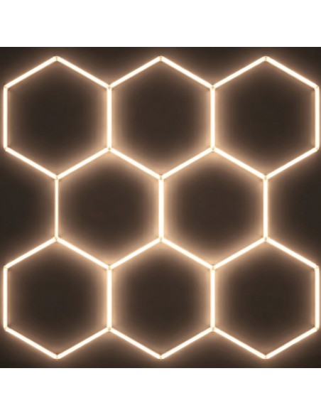 Modułowe oświetlenie sufitowe LED HEXAGON warsztatowe garażowe biurowe NAC-A0007H8 245x235cm, 4000 K  3