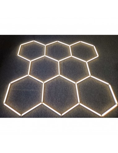 Modułowe oświetlenie sufitowe LED HEXAGON warsztatowe garażowe biurowe NAC-A0007H8 245x235cm, 4000 K 
