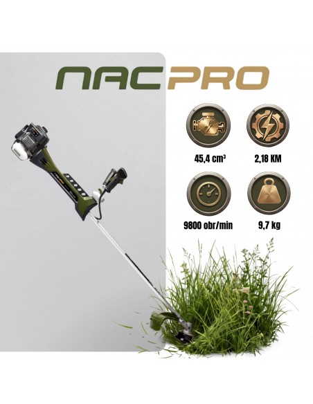 Mocna kosa spalinowa z silnikiem Kawasaki 45,4CC NAC PRO żyłka + tarcza + zestaw akcesoriów  15