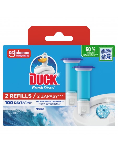 Zapas krążków do toalety o zapachu morskim Duck Fresh Discs 2x36ml 