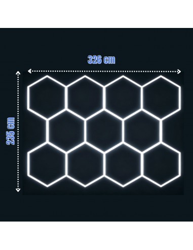 Modułowe oświetlenie sufitowe LED HEXAGON warsztatowe garażowe biurowe NAC-A0007H11 235x326 cm, 6000 K  8