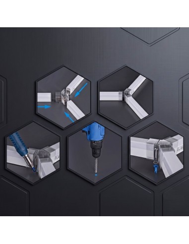 Modułowe oświetlenie sufitowe LED HEXAGON warsztatowe garażowe biurowe NAC-A0007H11 235x326 cm, 6000 K  10