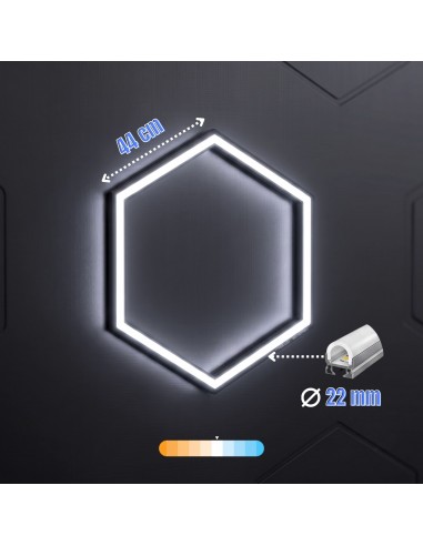 Modułowe oświetlenie sufitowe LED HEXAGON warsztatowe garażowe biurowe NAC-A0007H11 235x326 cm, 6000 K  9