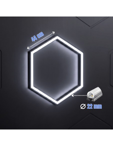 Modułowe oświetlenie sufitowe LED HEXAGON warsztatowe garażowe biurowe NAC-A0007H5 1628×2315 mm, 4000 K  4