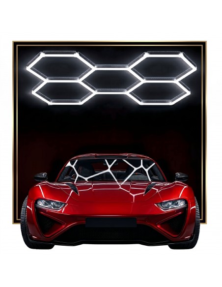 Modułowe oświetlenie sufitowe LED HEXAGON warsztatowe garażowe biurowe NAC-A0007H5 1628×2315 mm, 4000 K  8