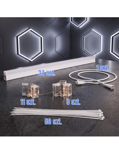 Modułowe oświetlenie sufitowe LED HEXAGON warsztatowe garażowe biurowe NAC-A0007H5 1628×2315 mm, 4000 K  5