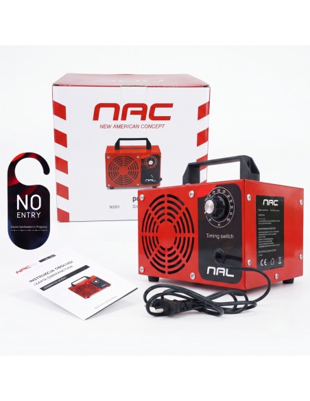 Generator ozonu ozonator oczyszczacz powietrza NAC timer, 4 pyłki ozonujące 60 000 mg/h 