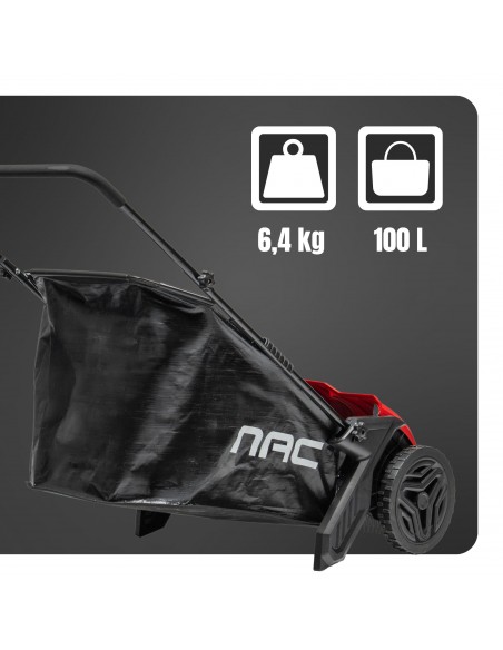 Zamiatarka ręczna manualna zbieracz do liści i trawy NAC LP-HS-S19 z dużym koszem 100 L 53 cm  5