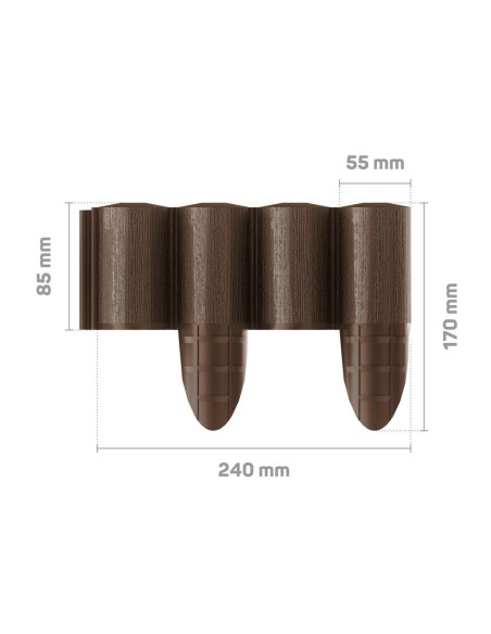 Brązowa palisada ogrodowa 4 ECO Cellfast 8,5 cm x 2,4 m 5901828858512 8