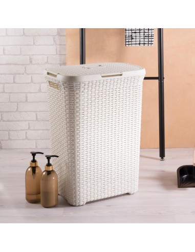 Kremowy 60l kosz na pranie Curver Rattan Style 3253920707000 6